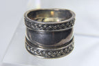 Sterling Silver Wide Band Braided Design Ring - Size 6