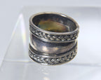 Sterling Silver Wide Band Braided Design Ring - Size 6