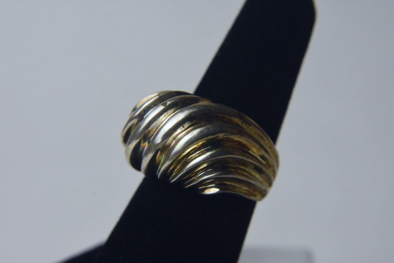 HEAVY Sterling Silver Modern Ring - Size 6.75