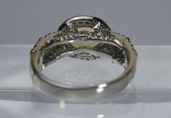 Citrine and Tsavorite Garnet Sterling Silver Ring - Size 9