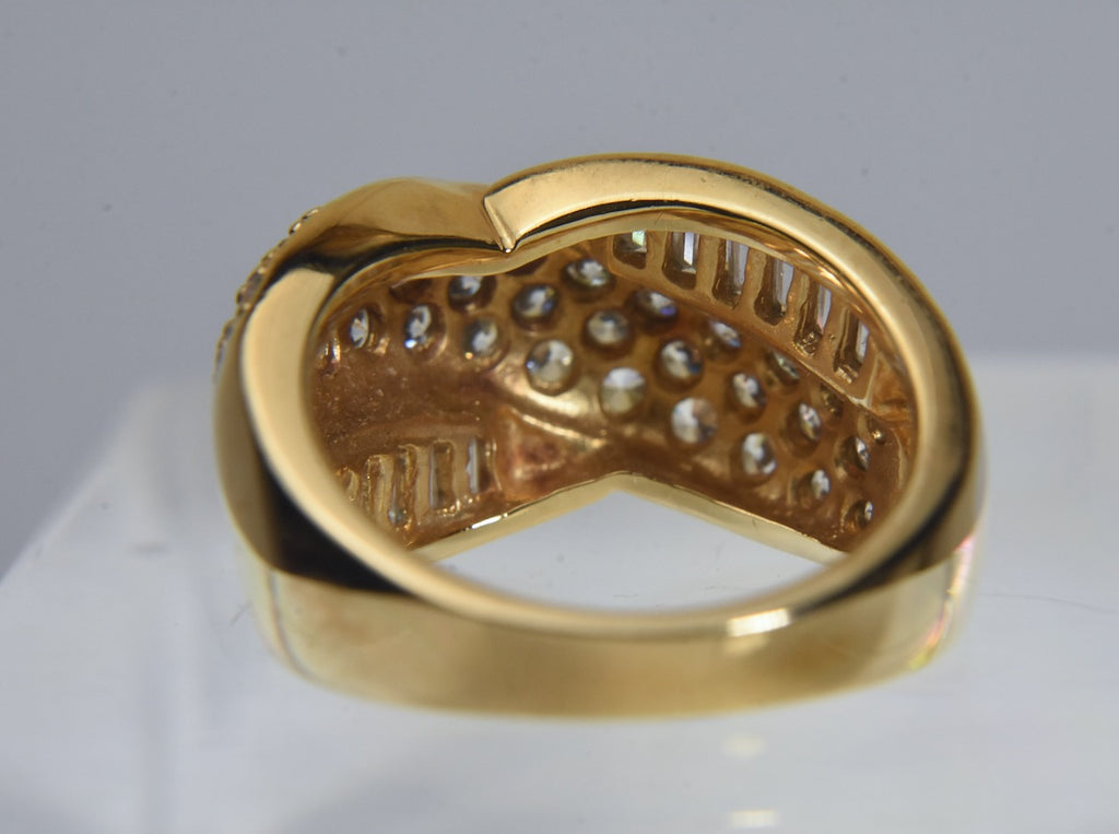 Ross-Simons - Gold Tone Sterling Cubic Zirconia Ring - Size 6.25