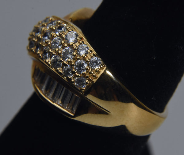 Ross-Simons - Gold Tone Sterling Cubic Zirconia Ring - Size 6.25