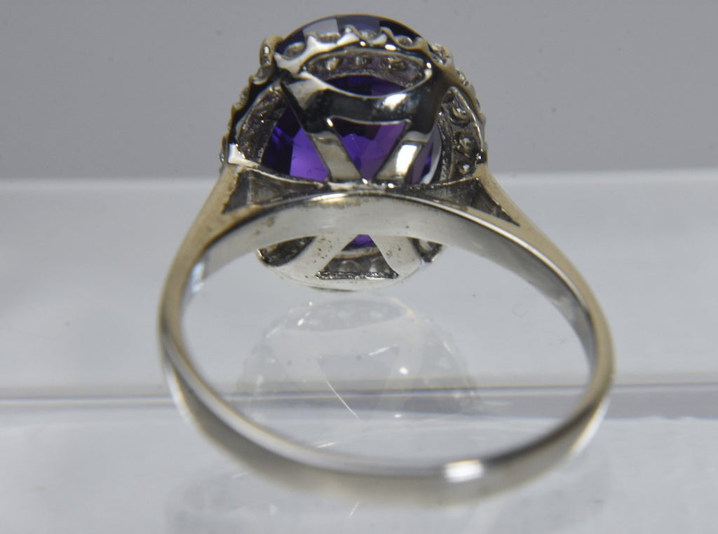 Synthetic Purple Sapphire Sterling Silver Ring - Size 8