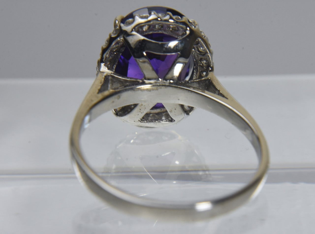 Synthetic Purple Sapphire Sterling Silver Ring - Size 8
