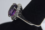 Synthetic Purple Sapphire Sterling Silver Ring - Size 8