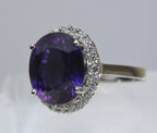 Synthetic Purple Sapphire Sterling Silver Ring - Size 8