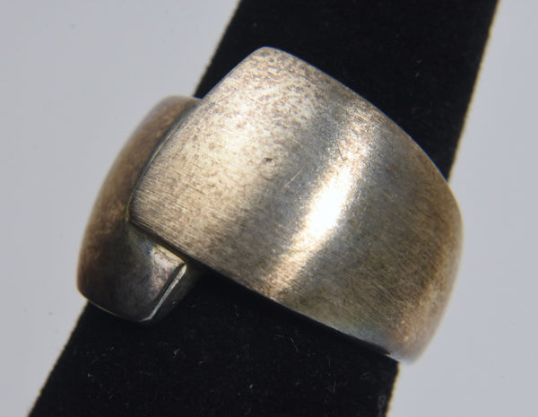 Sterling Silver Wide Bypass Band Style Ring - Size 6.25