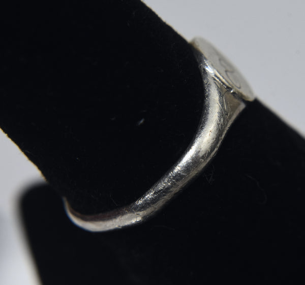 Solid Sterling Silver Signet Ring Letter "A" - Size 7