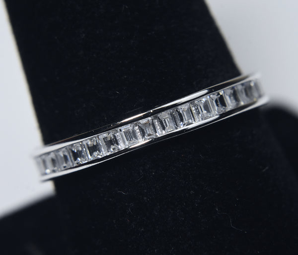 Sterling Silver Channel Set Band - Size 9.25