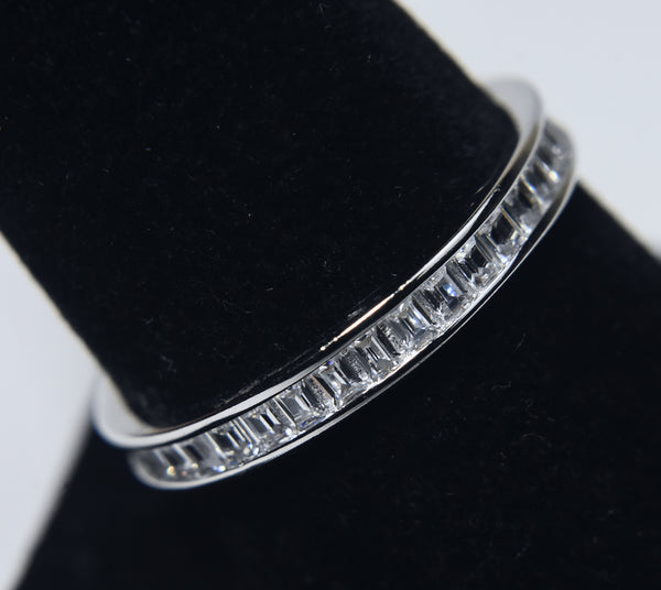 Sterling Silver Channel Set Band - Size 9.25