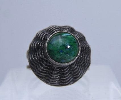 Silver Basket Weave Ring - Size 8+ Expandable