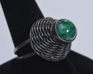 Silver Basket Weave Ring - Size 8+ Expandable