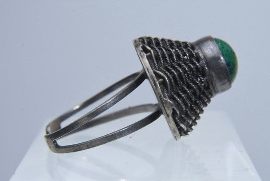 Silver Basket Weave Ring - Size 8+ Expandable