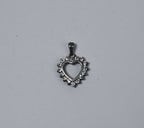 Silver Tone Jeweled Heart Pendant