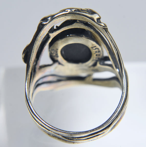 Silver Druze Sterling Silver Organic Form Ring - Size 8.75