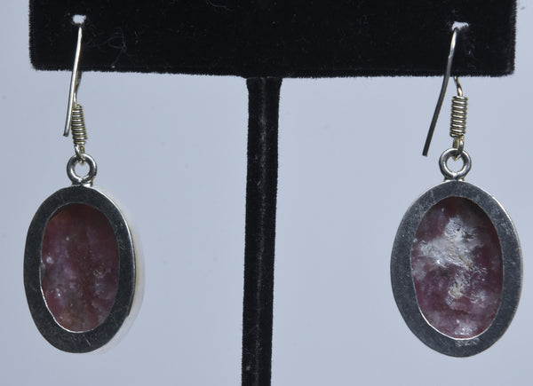 Lepidolite Silver Dangle Earrings