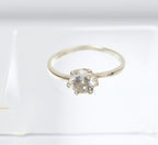 Sterling Silver Clear Crystal Ring - Size 6