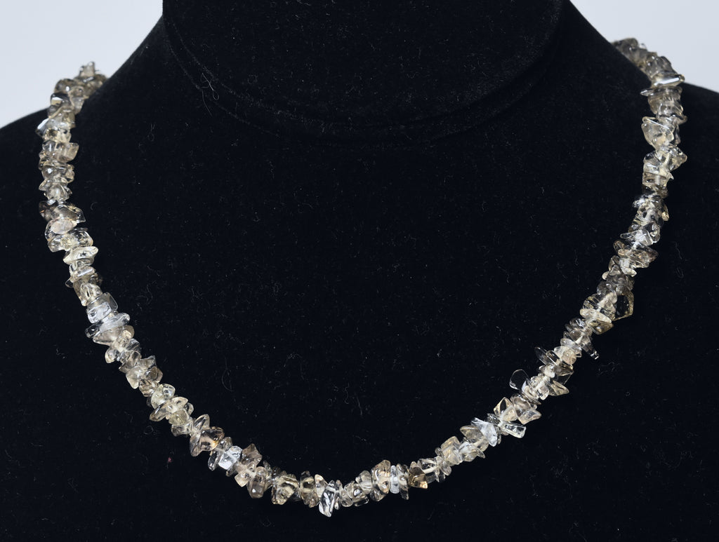 Smoky Quartz Chip Bead Bib Necklace