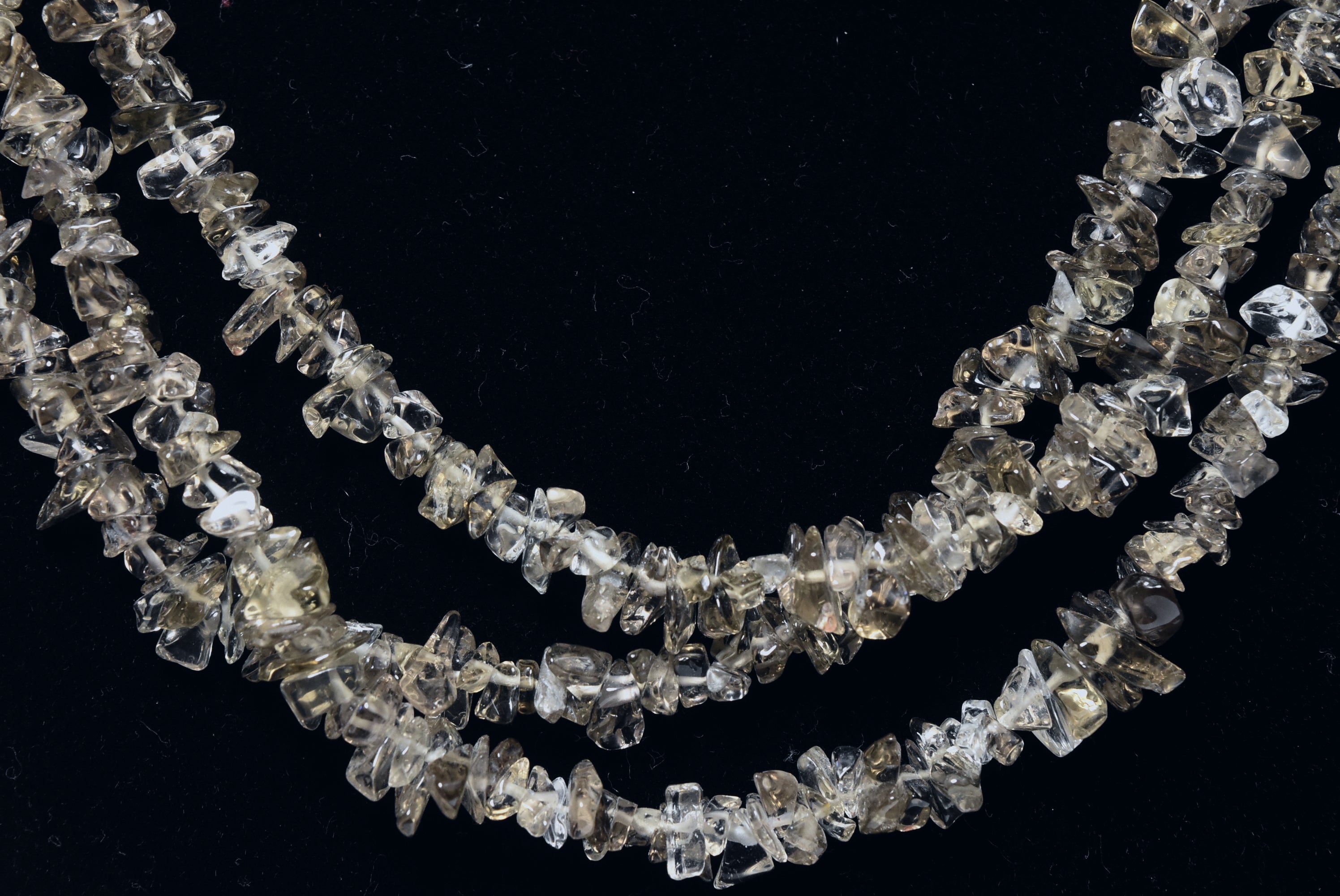 Smoky Quartz Chip Bead Bib Necklace