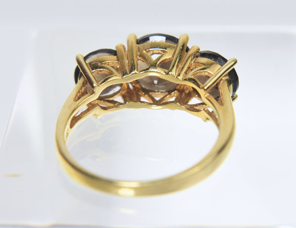 Gold Vermeil Smoky Quartz Ring - Size 7.75