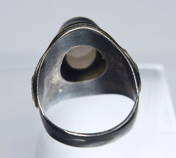 Sterling Silver Smoky Quartz Cabochon Ring - Size 7