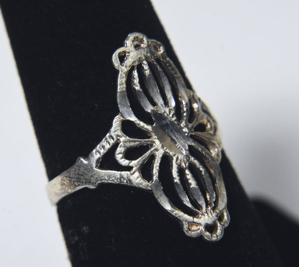 Sterling Silver Laser Cut Ring - Size 6.75
