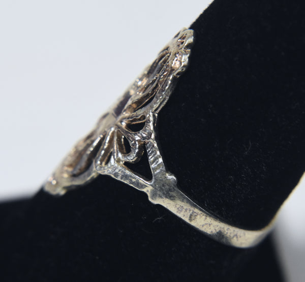 Sterling Silver Laser Cut Ring - Size 6.75