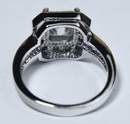 Square Cut Glass Art Deco Style Ring - Size 8