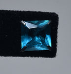 Square Cut Teal Glass Stud Earrings