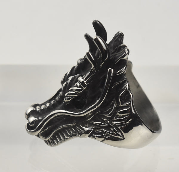 Stainless Steel Dragon Head Ring - Size 13.25