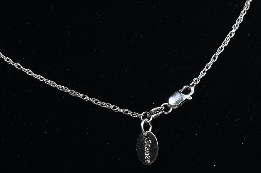 Sterling Silver Cubic Zirconia Pendant on Sterling Silver Chain Necklace - 18"