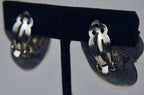 Sterling Silver with Gold Tone Rope Accent Clip On Earrings