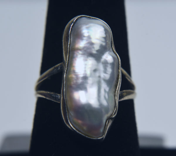 Sterling Silver Freshwater Pearl Ring - Size 7.25