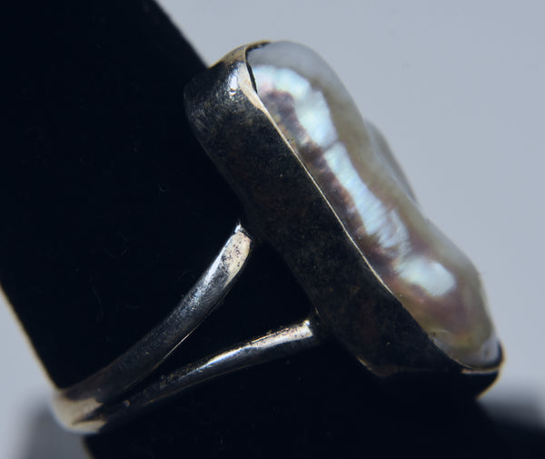 Sterling Silver Freshwater Pearl Ring - Size 7.25