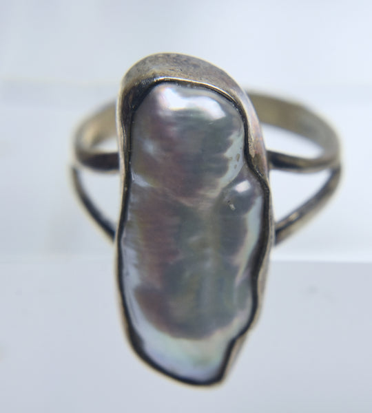 Sterling Silver Freshwater Pearl Ring - Size 7.25