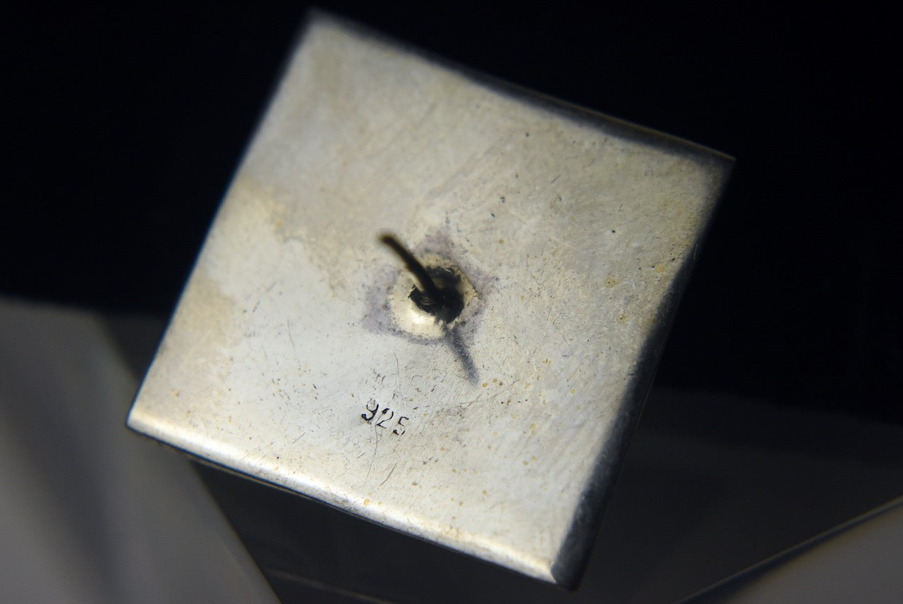 Sterling Silver Square Abstract Earrings