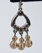 Swarovski - Silver Tone Crystal Bead Dangle Earrings