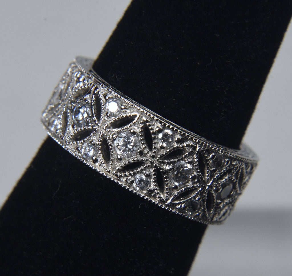 Tacori - Sterling Silver Cubic Zirconia Band - Size 5.25