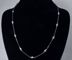 Tacori - Sterling Silver Cubic Zirconia Beaded Station Necklace