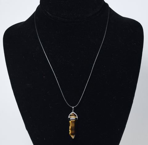 Tiger's Eye Point Pendant Necklace