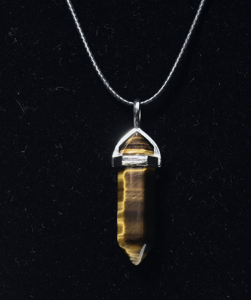 Tiger's Eye Point Pendant Necklace