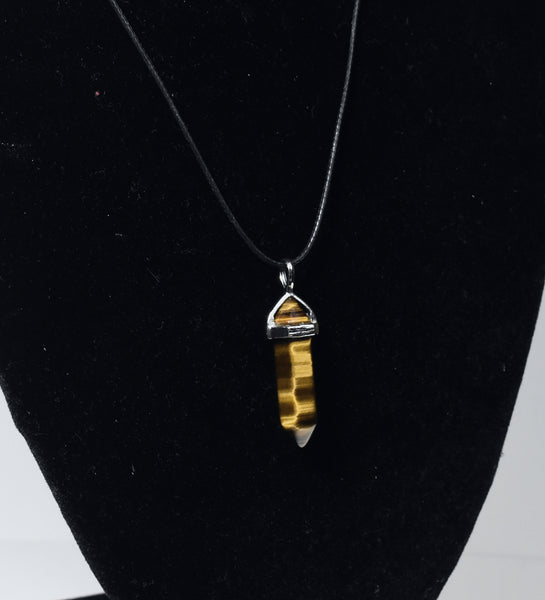 Tiger's Eye Point Pendant Necklace