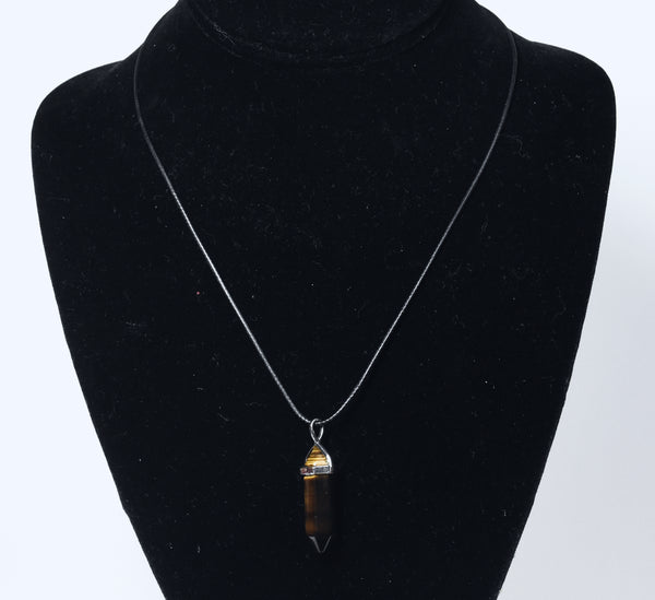 Tiger's Eye Point Pendant Necklace