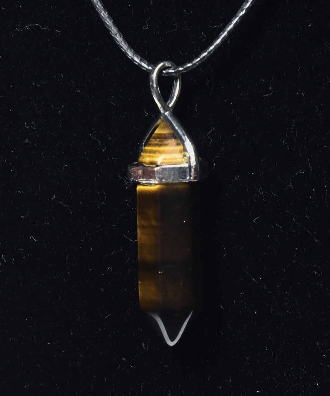 Tiger's Eye Point Pendant Necklace