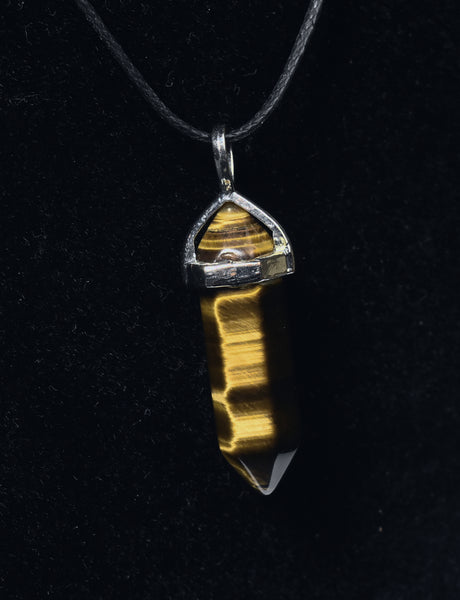 Tiger's Eye Point Pendant Necklace