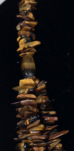 Tiger's Eye Chip Bead Bib Necklace