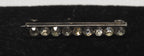 Fishel, Nessler & Co. - Vintage Sterling Silver Rhinestone Bar Brooch