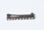 Fishel, Nessler & Co. - Vintage Sterling Silver Rhinestone Bar Brooch