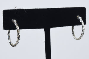 Small Twisted Sterling Silver Hoop Earrings