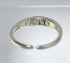 Sterling Silver Channel Set Crystal Expandable Toe Rings - Size 2.5+